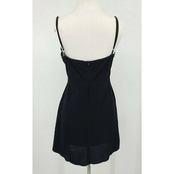 New Flynn Skye Bri Cut Out Mini Dress Womens L Solid Black Rayon - Picture 5 of 8